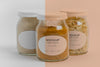 Natural Spices With Label Mock-Up Arrangement Psd