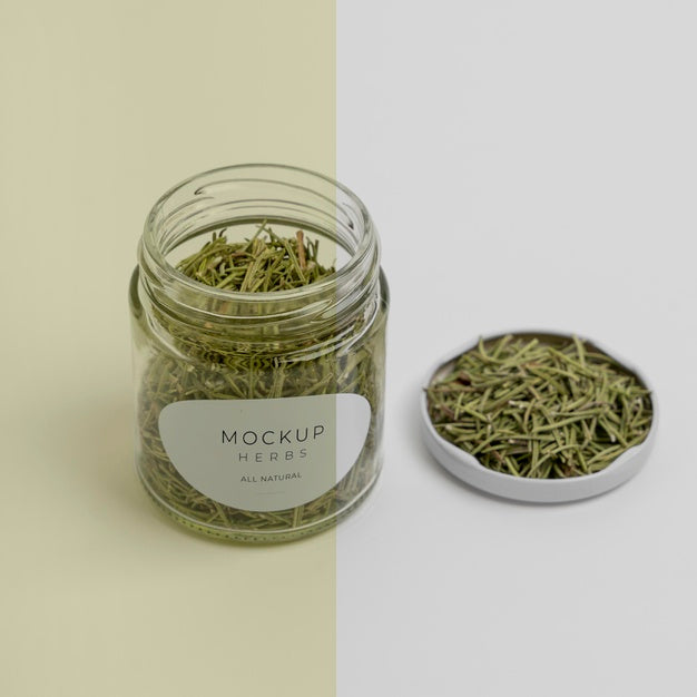 Natural Spices With Label Mock-Up Assortment Psd