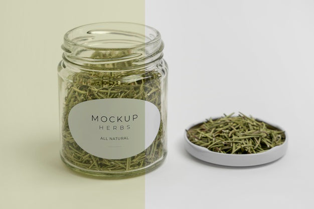 Natural Spices With Label Mock-Up Assortment Psd