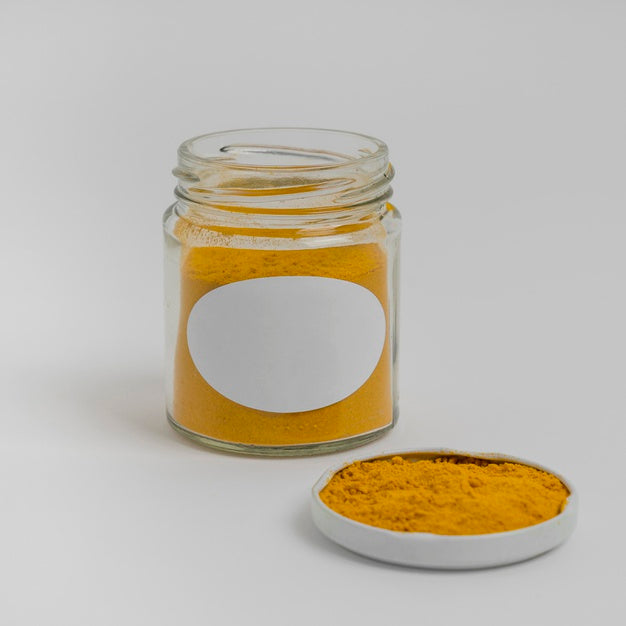 Natural Spices With Label Mock-Up Composition Psd