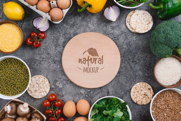 Natural Veggies Vegan Food Mock-Up Psd