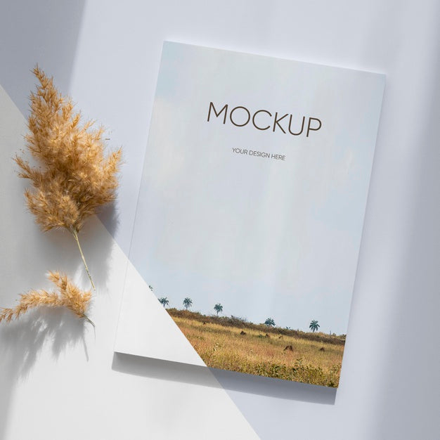 Nature Magazine Cover Mock-Up With Leaves Psd