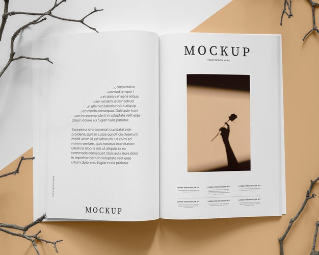 Nature Magazine Cover Mock-Up With Leaves Psd