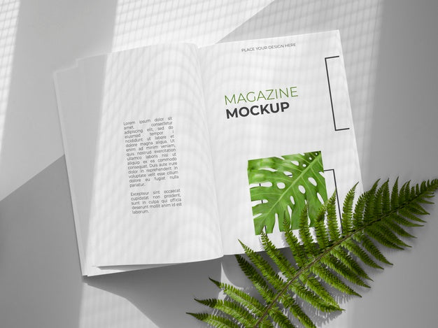 Nature Magazine Cover Mock-Up With Leaves Psd