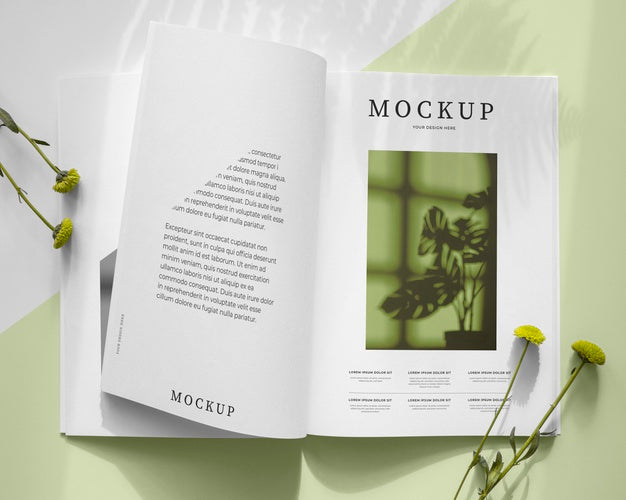 Nature Magazine Cover Mock-Up With Leaves Psd