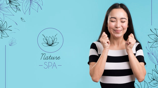 Nature Spa Mock-Up Logo And Girl Psd