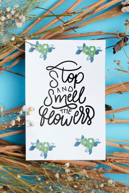 Naure Message On Cardwith Mock-Up Psd