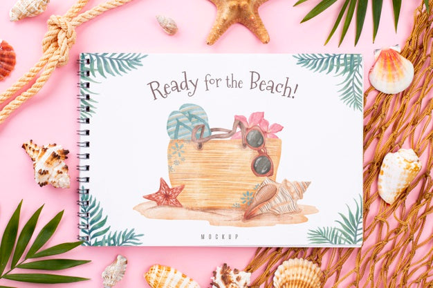 Nautic Summer Message On Notebook Psd