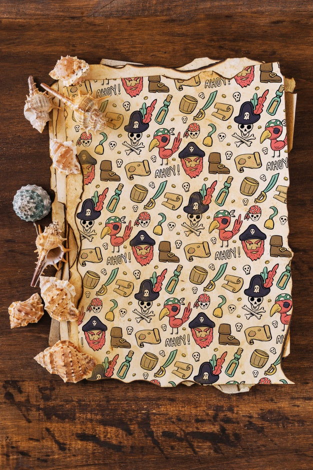 Nautical Elements On Old Paper Psd