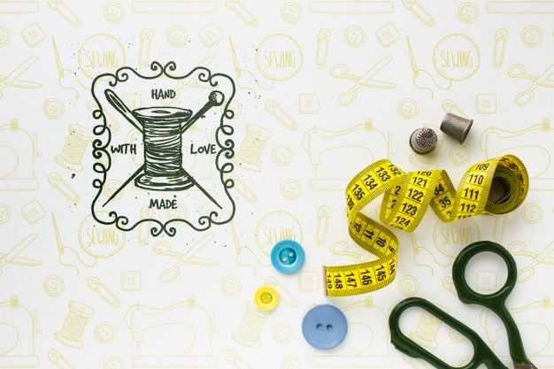 Needlework Mock-Up With Measuring Tape Psd