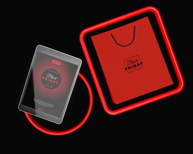 Neon Design For Black Friday Psd