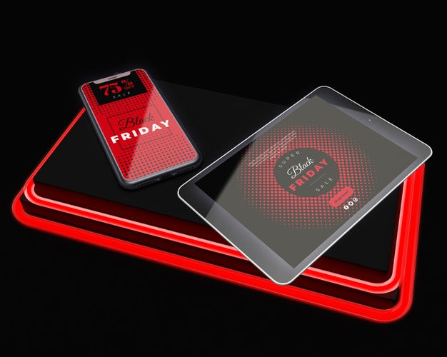 Neon Design For Black Friday Sales Psd