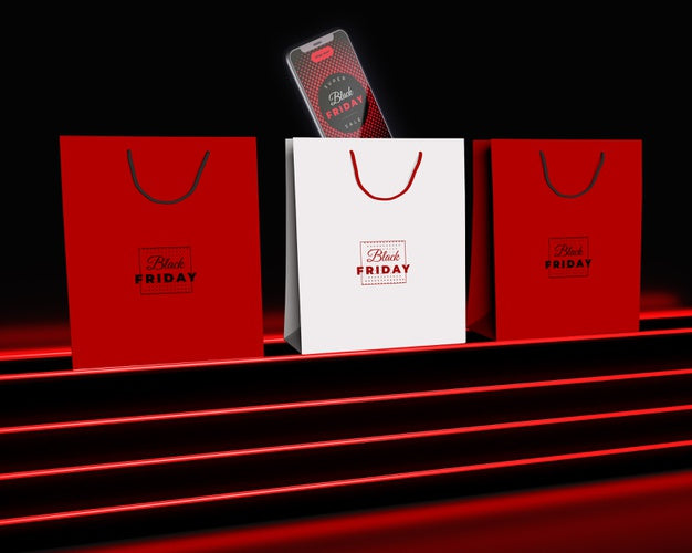 Neon Design On Black Friday Sales Psd