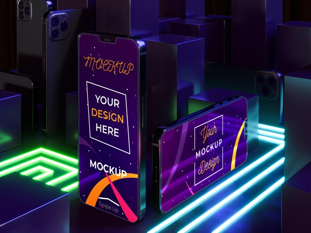 Neon Device Concept Mock-Up Psd