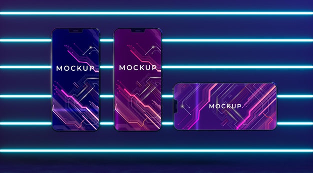Neon Device Concept Mock-Up Psd