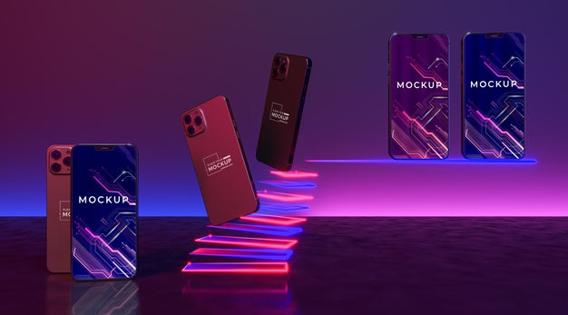 Neon Device Concept Mock-Up Psd