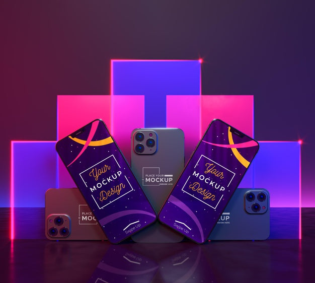 Neon Device Concept Mock-Up Psd