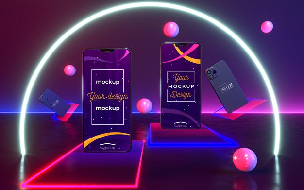 Neon Device Concept Mock-Up Psd