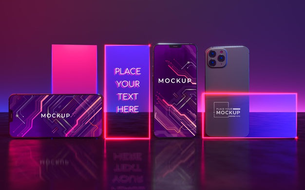 Neon Device Concept Mock-Up Psd