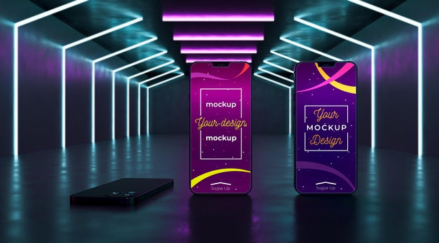 Neon Device Concept Mock-Up Psd