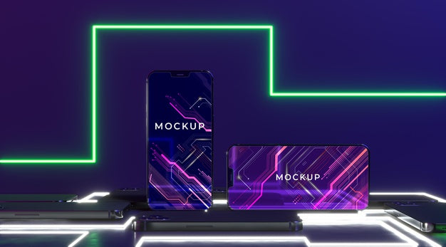 Neon Device Concept Mock-Up Psd