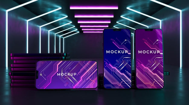 Neon Device Concept Mock-Up Psd