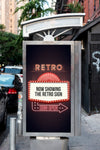 Neon Retro Billboard Mock-Up Psd