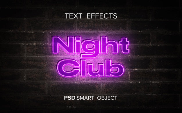 Neon Text Effect Mock-Up Psd