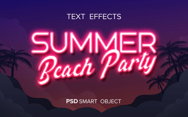 Neon Text Effect Mock-Up Psd