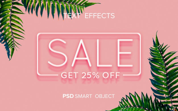 Neon Text Effect Mock-Up Psd