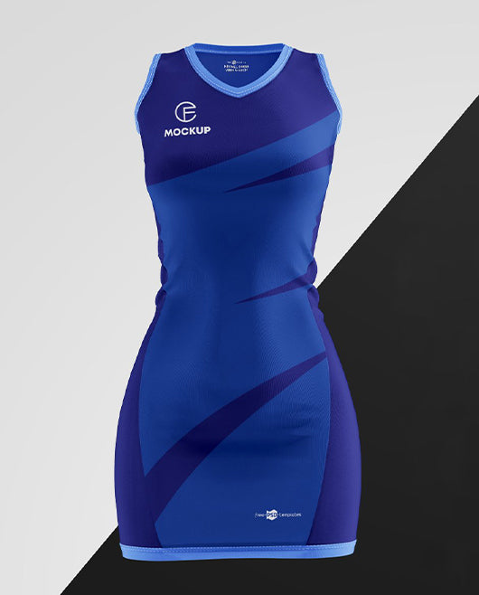 Netball Dress With V-Neck Mockup Set
