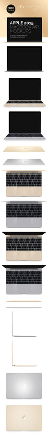 Multiple Angles of MacBook Air PSD Mockup