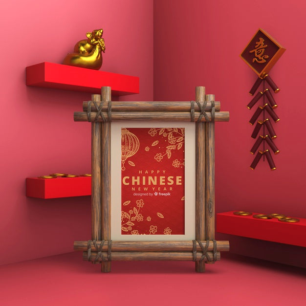 New Year Celebration With Artistic Decorations Psd