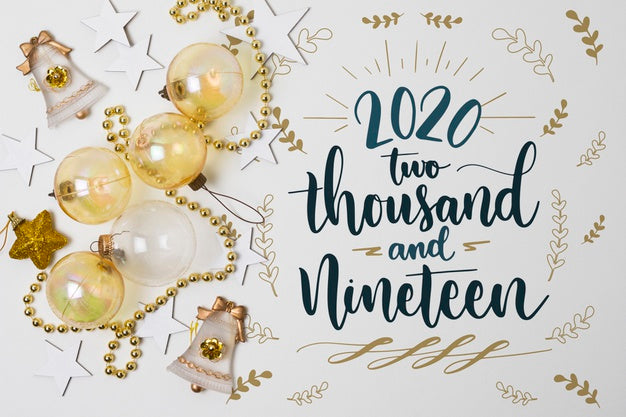 New Year Concept With Christmas Balls Psd