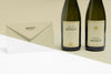 New Year Envelope And Champagne Bottles Mock-Up Psd