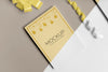 New Year Invitation Mock-Up With Ribbon High View Psd