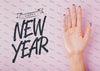 New Year Lettering Mock-Up On Pink Background Psd