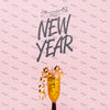 New Year Lettering With Golden Confetti Psd