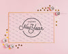 New Year Lettering With Simple Frame Psd