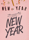 New Year Minimalist Lettering On Pink Background Psd