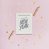 New Year Minimalist Lettering On White Frame Psd