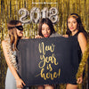 New Year Mockup With Three Girls And Board Psd