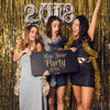 New Year Mockup With Three Joyful Girls Psd