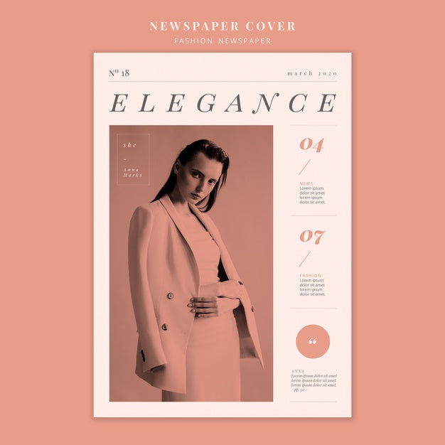 Newspaper Cover With Fashion Model Woman Psd