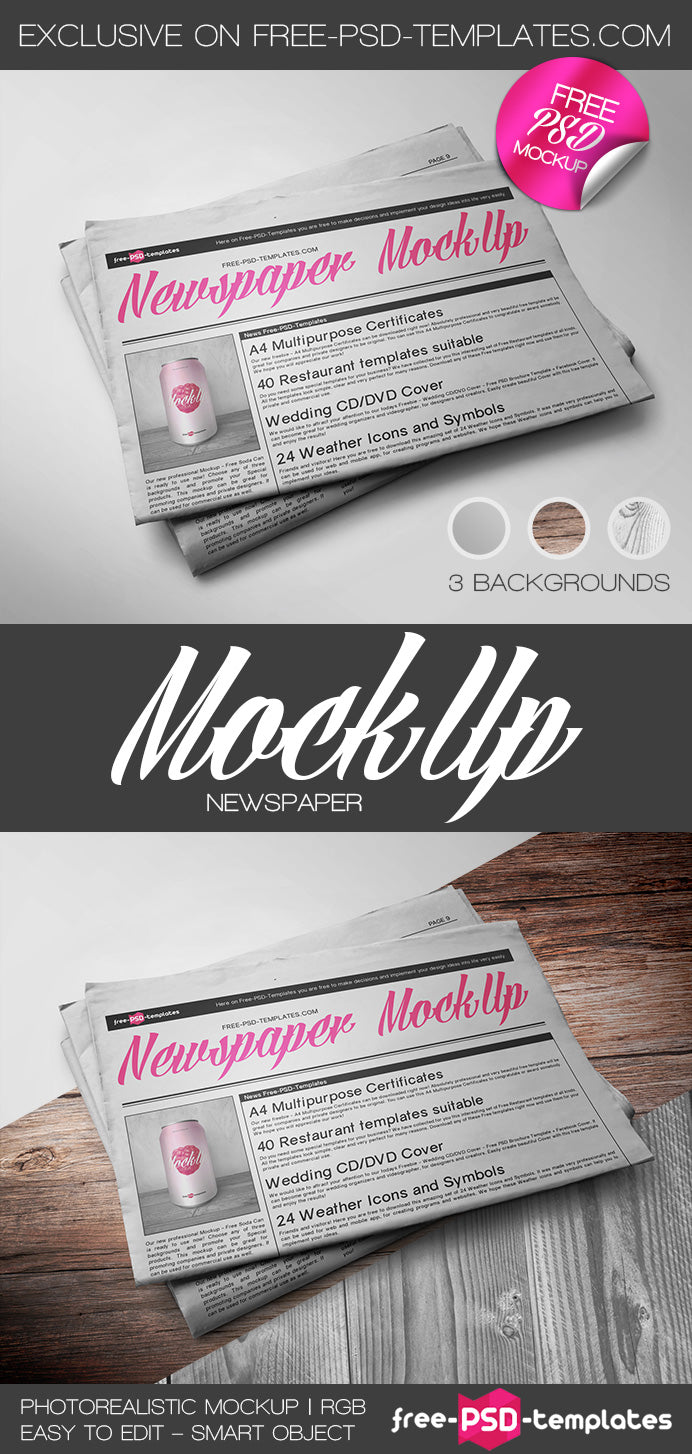 Newspaper Mock-Up In Psd