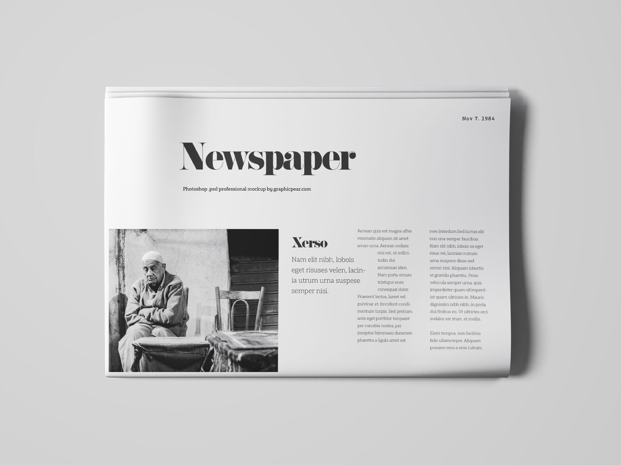 Newspaper Top View Mockup
