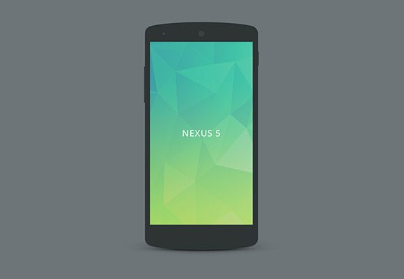 Nexus 5 Flat Mockup Psd