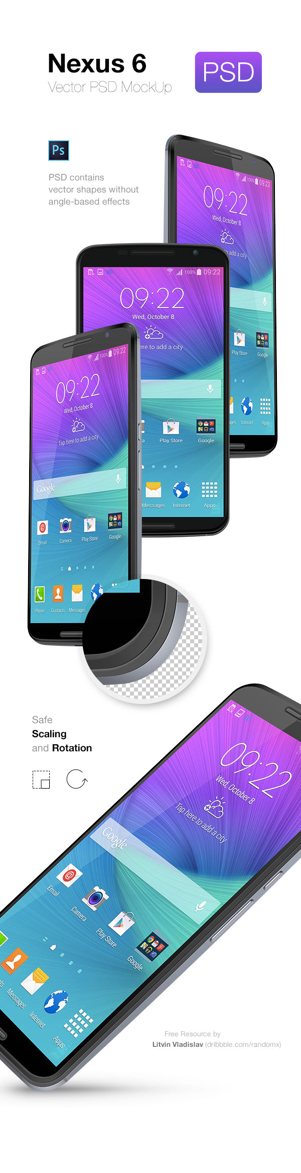 Nexus 6 Psd Mockup