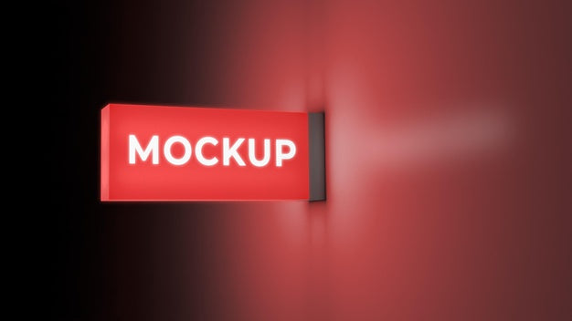 Night Business Red Sign Psd