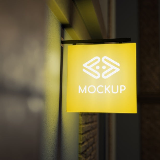 Night Business Yellow Sign Psd
